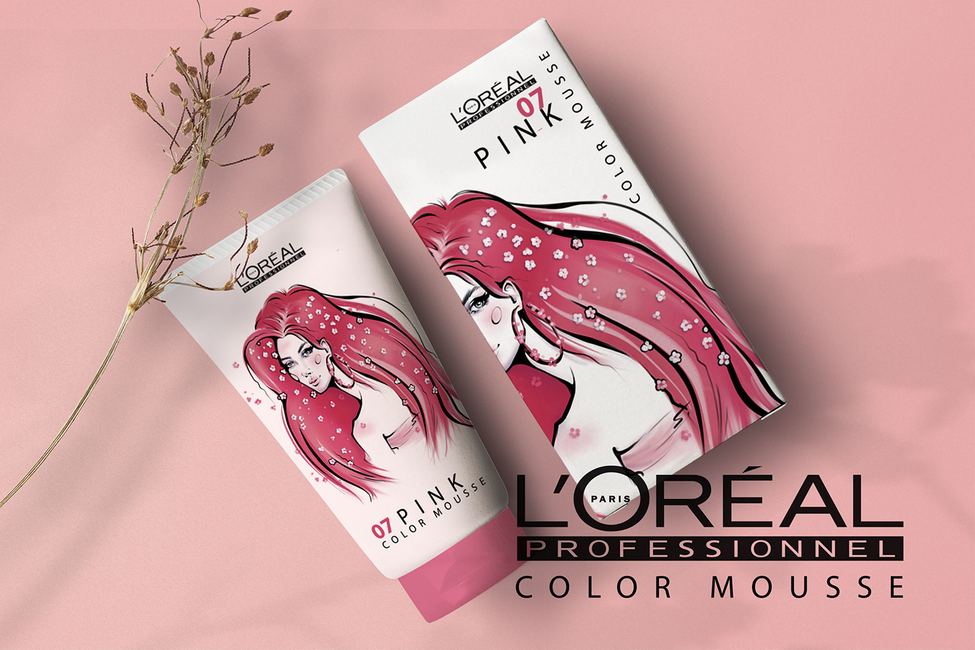 beauty brand identity hair hairstyle ILLUSTRATION  Illustrator Packaging packaging design
