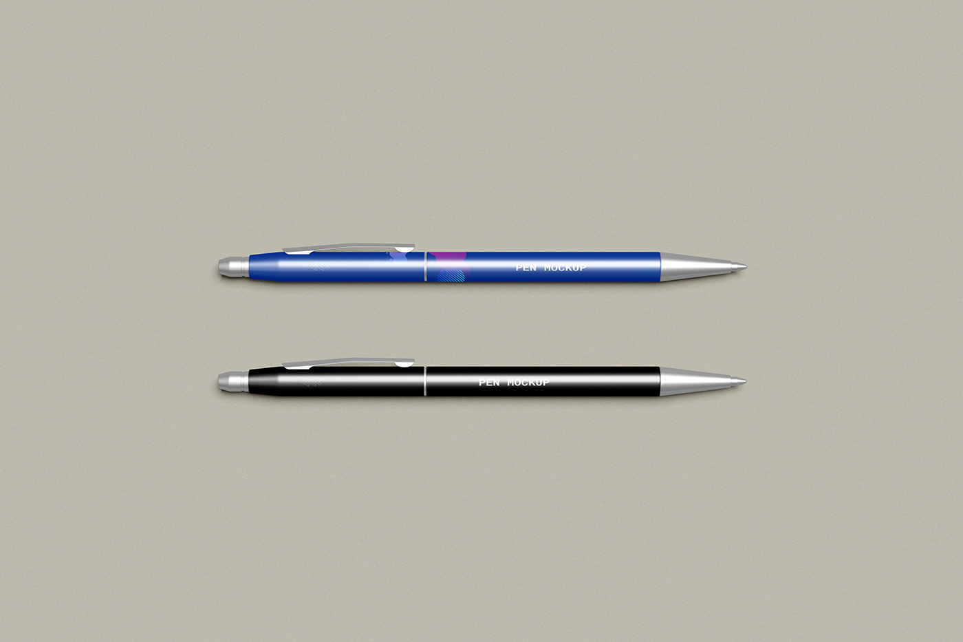 Mockup business design template ballpoint branding  Stationery company metal pen