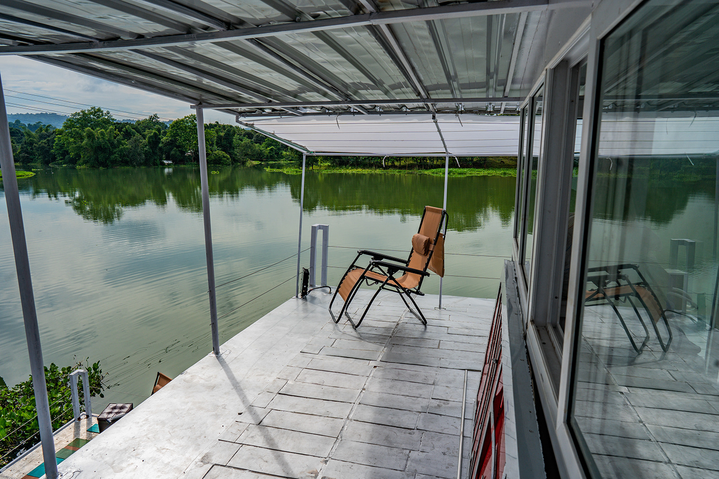houseboat boathouse architecture interior design  exterior Floating villa Kaptai Lake