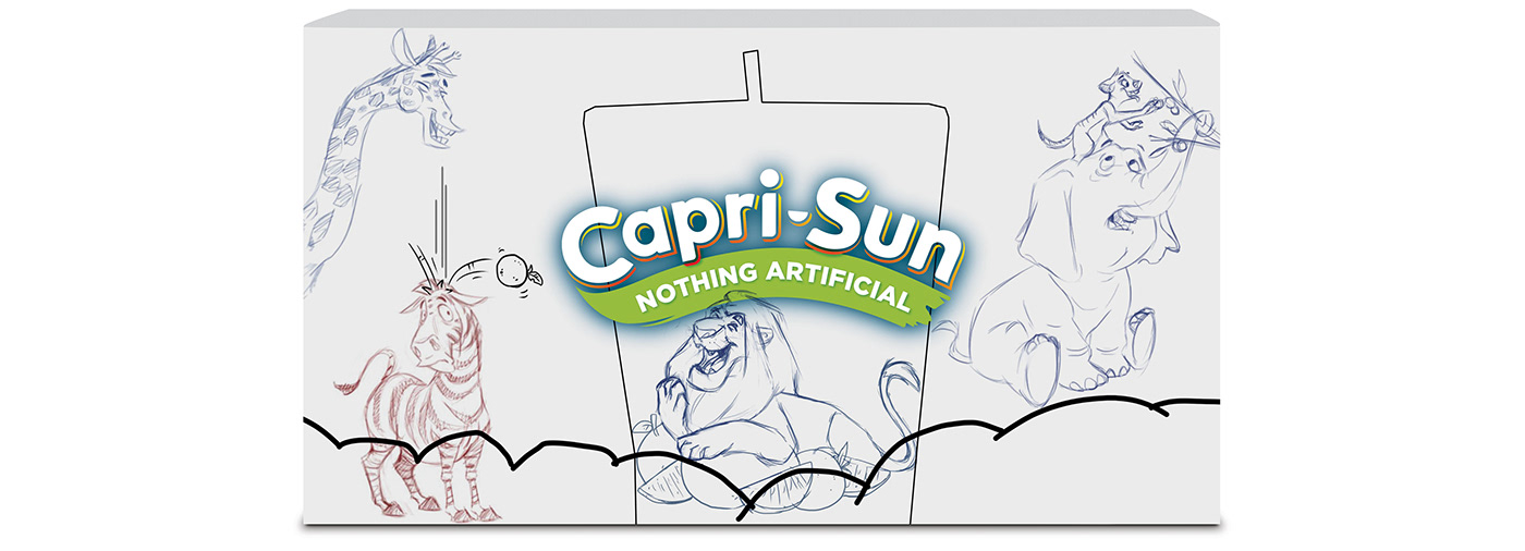 juice Packaging monstro studio Monstro CGI Character design  animal safari CapriSun