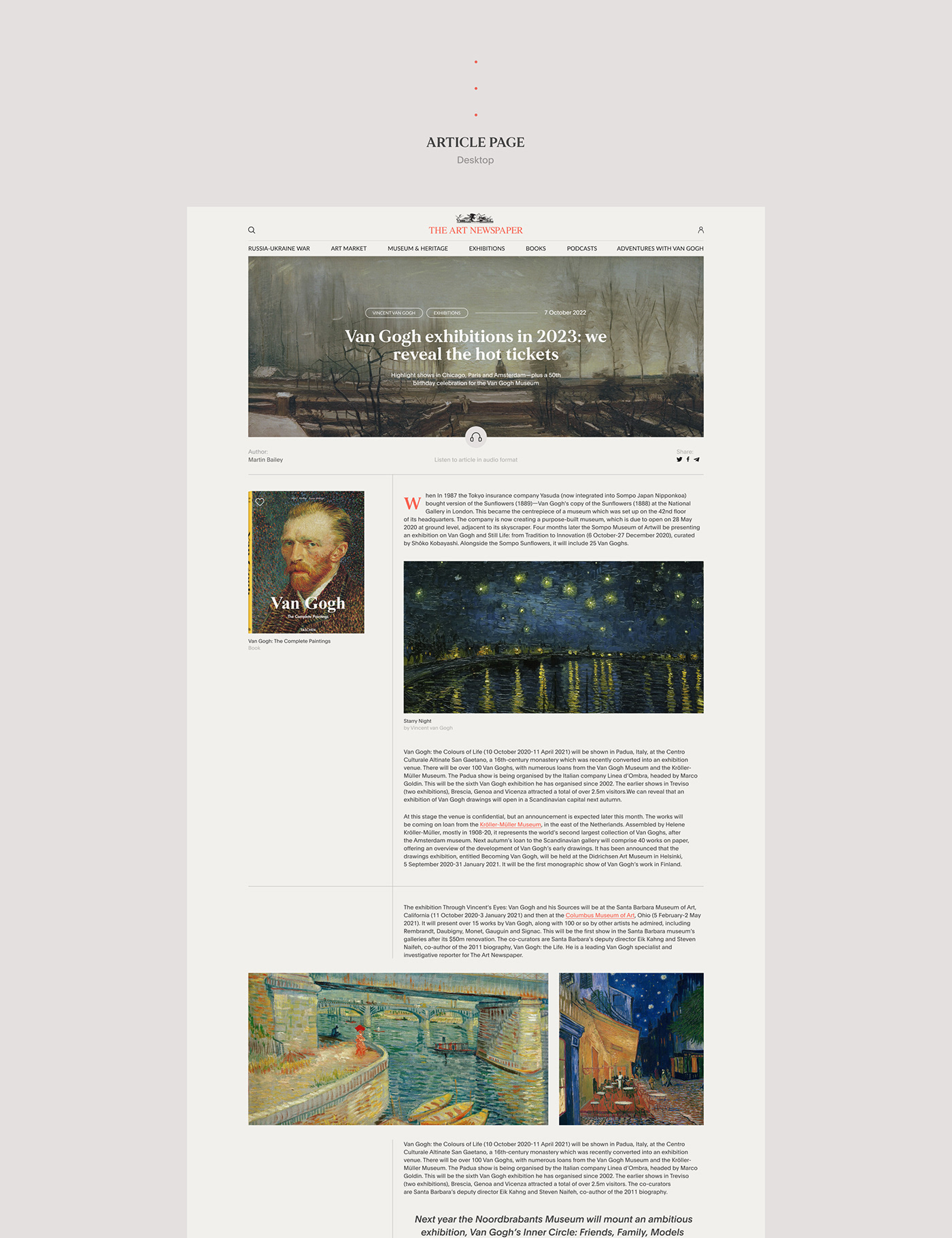 art concept museum news newspaper painting   redesign UI ux Web Design 