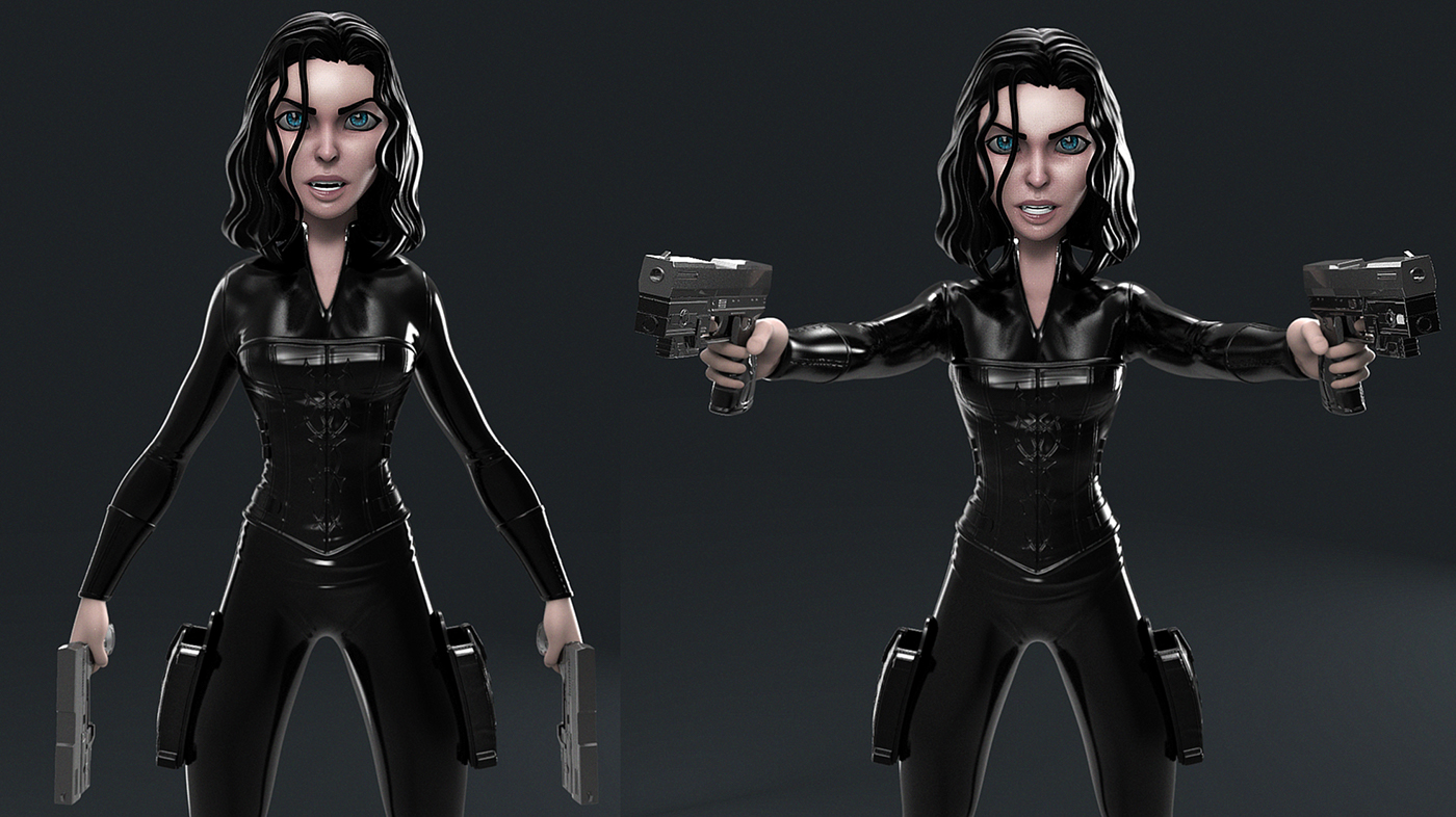 selene underworld Character design  3D retouch