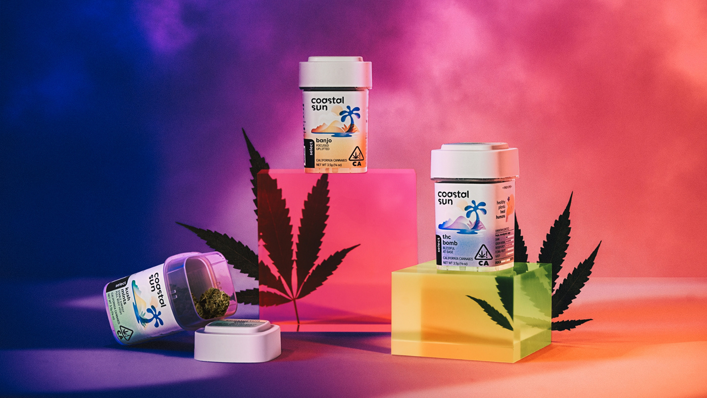 California cannabis colorful graphic design  marijuana Packaging Product Photography psychedelic weed identity