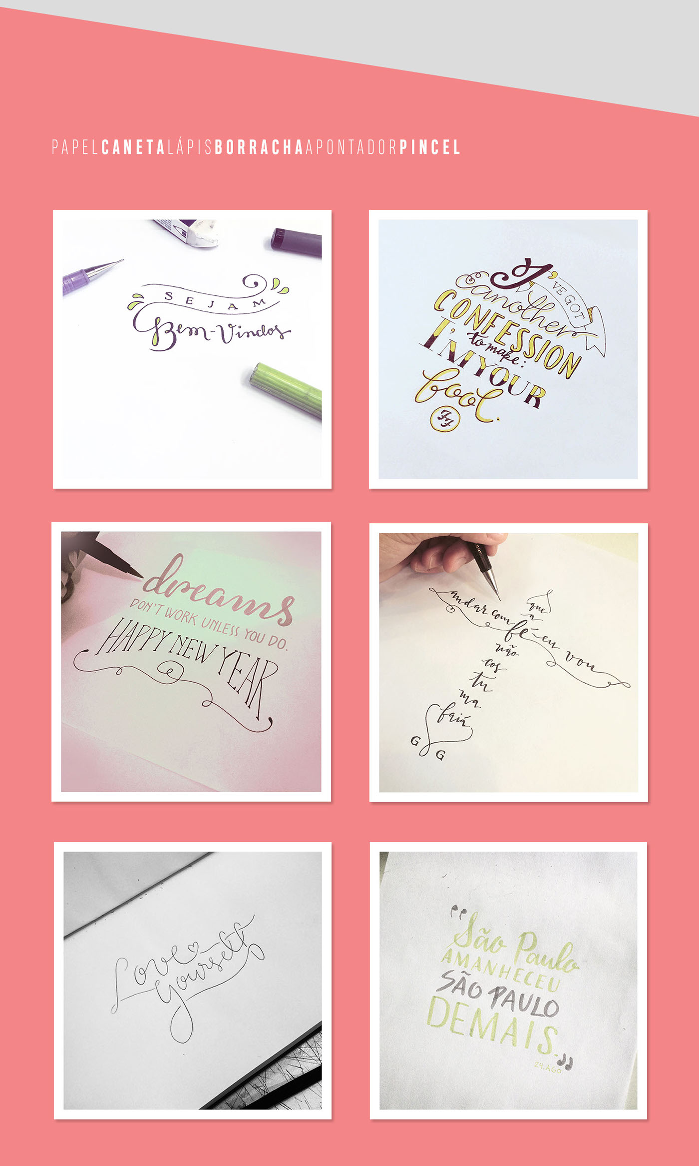 lettering Handlettering type letters phrases Quotes frases quadros caligrafia tipografia