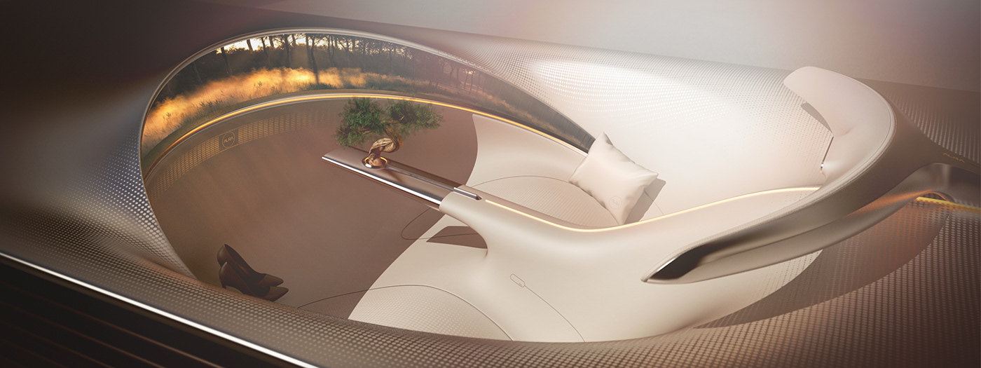 mercedes-benz Interior cardesign Transportation Design 3D model visualisation concept design future car Autonomous car