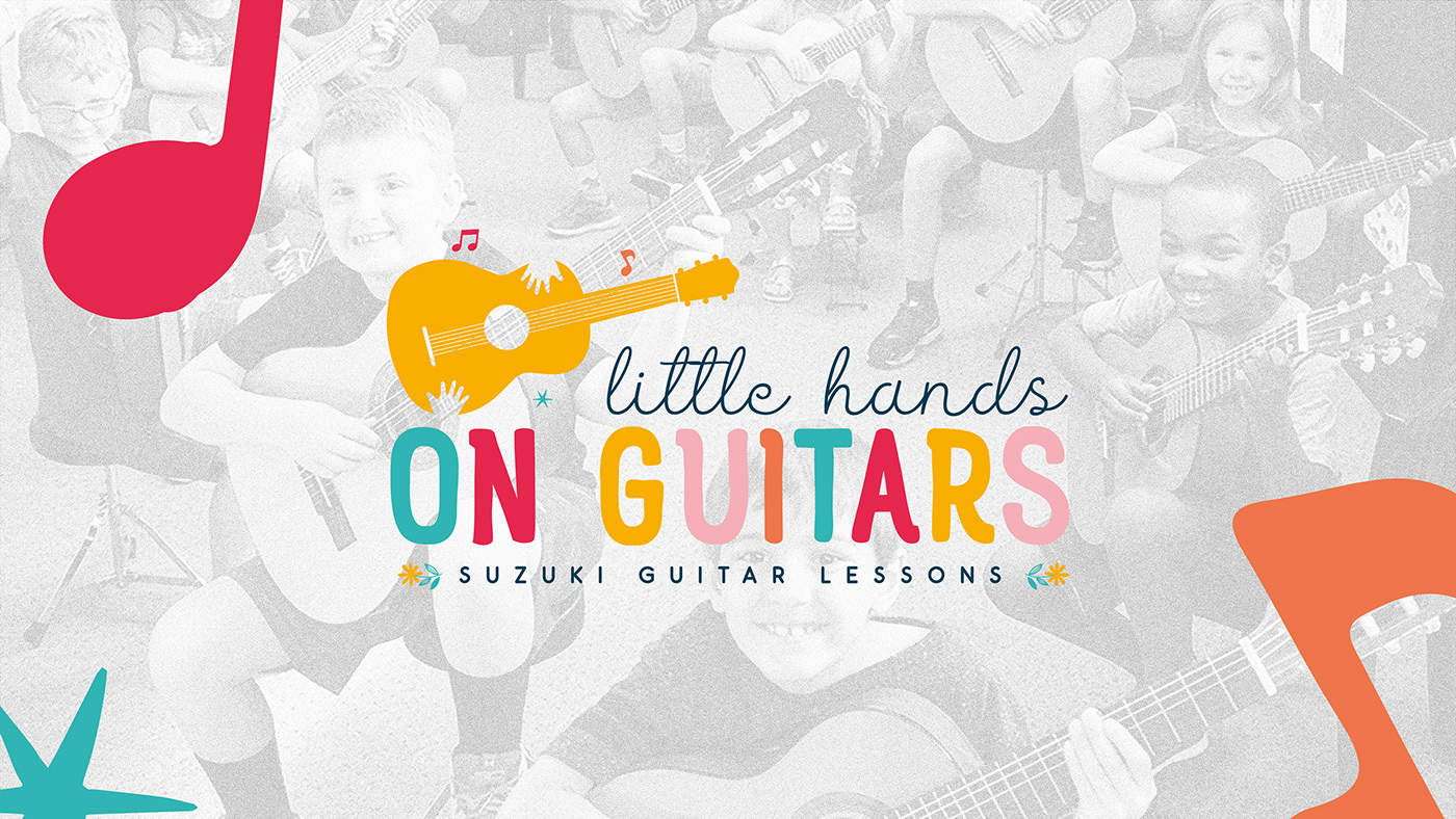 branding  color guitar kids logo music school