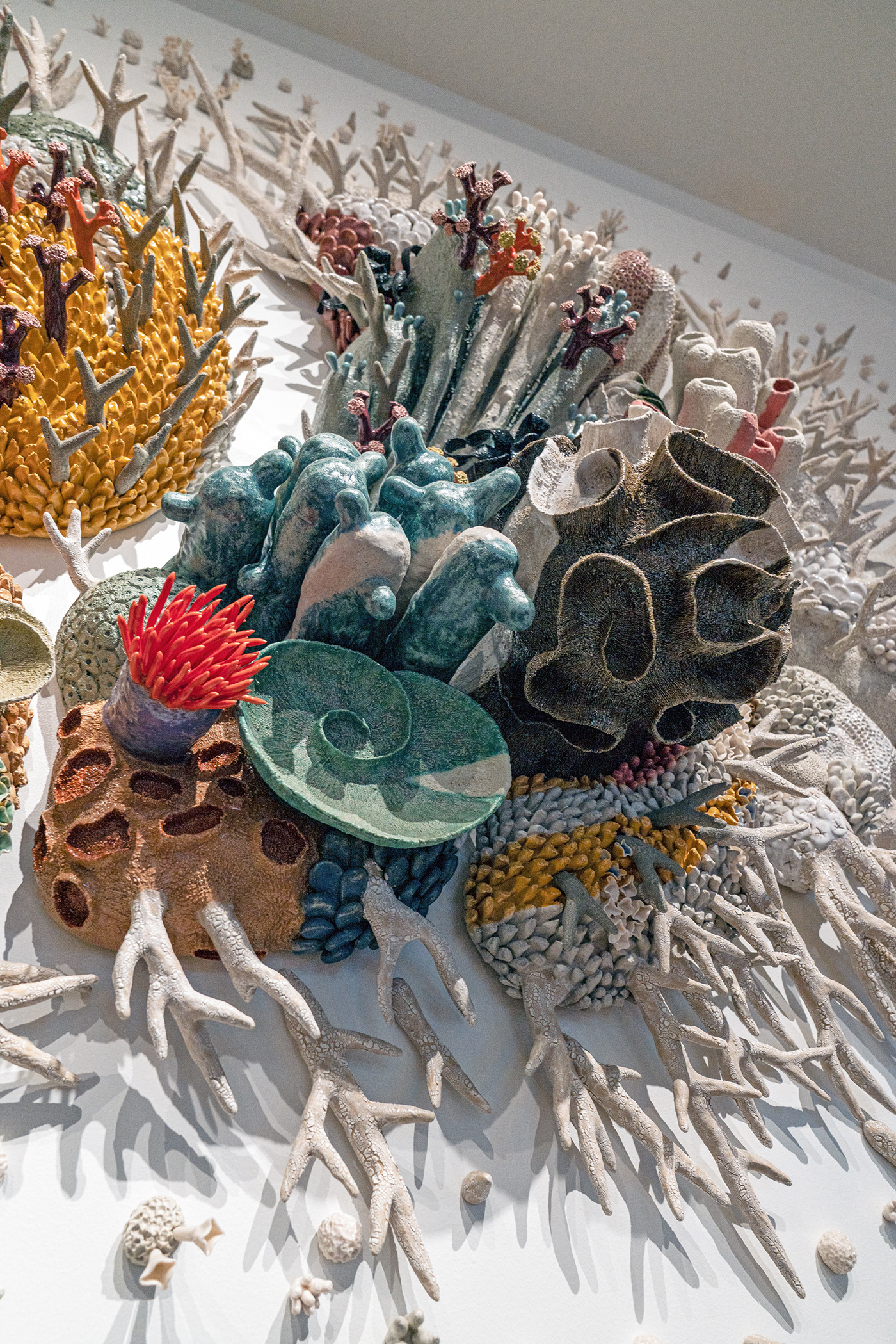 ceramic contemporary art coral handmade hotel installation Ocean public art resort sculpture