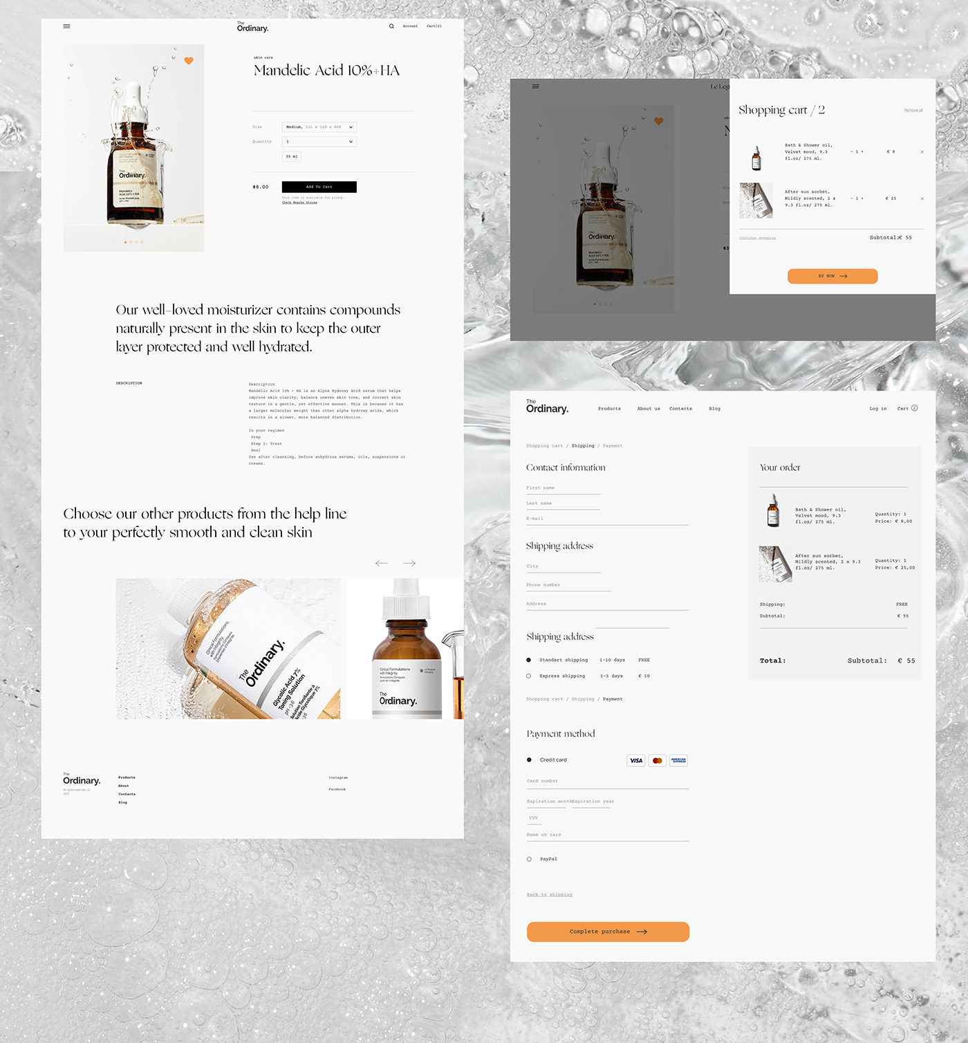 aesthetic Behance design landing page skincare UI/UX user interface visual identity Web Design  Website
