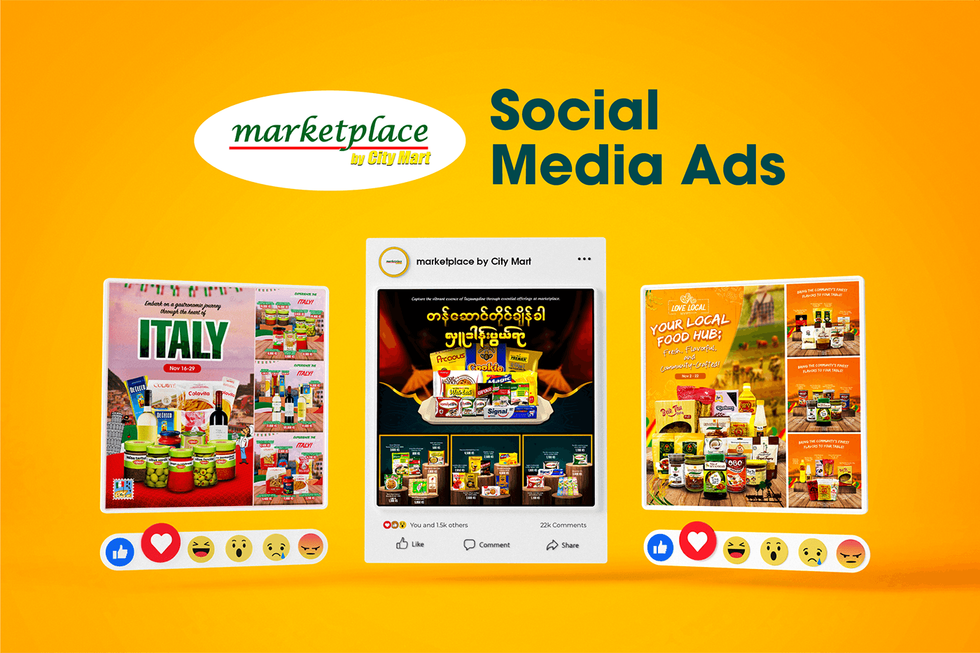 Advertising  Social media post marketing   graphic design  myanmar grocery shopping Supermarket