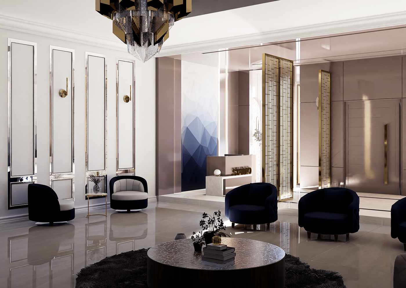 archticture interior design  reception Saudi Arabia studio