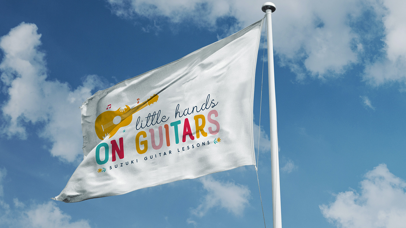branding  color guitar kids logo music school