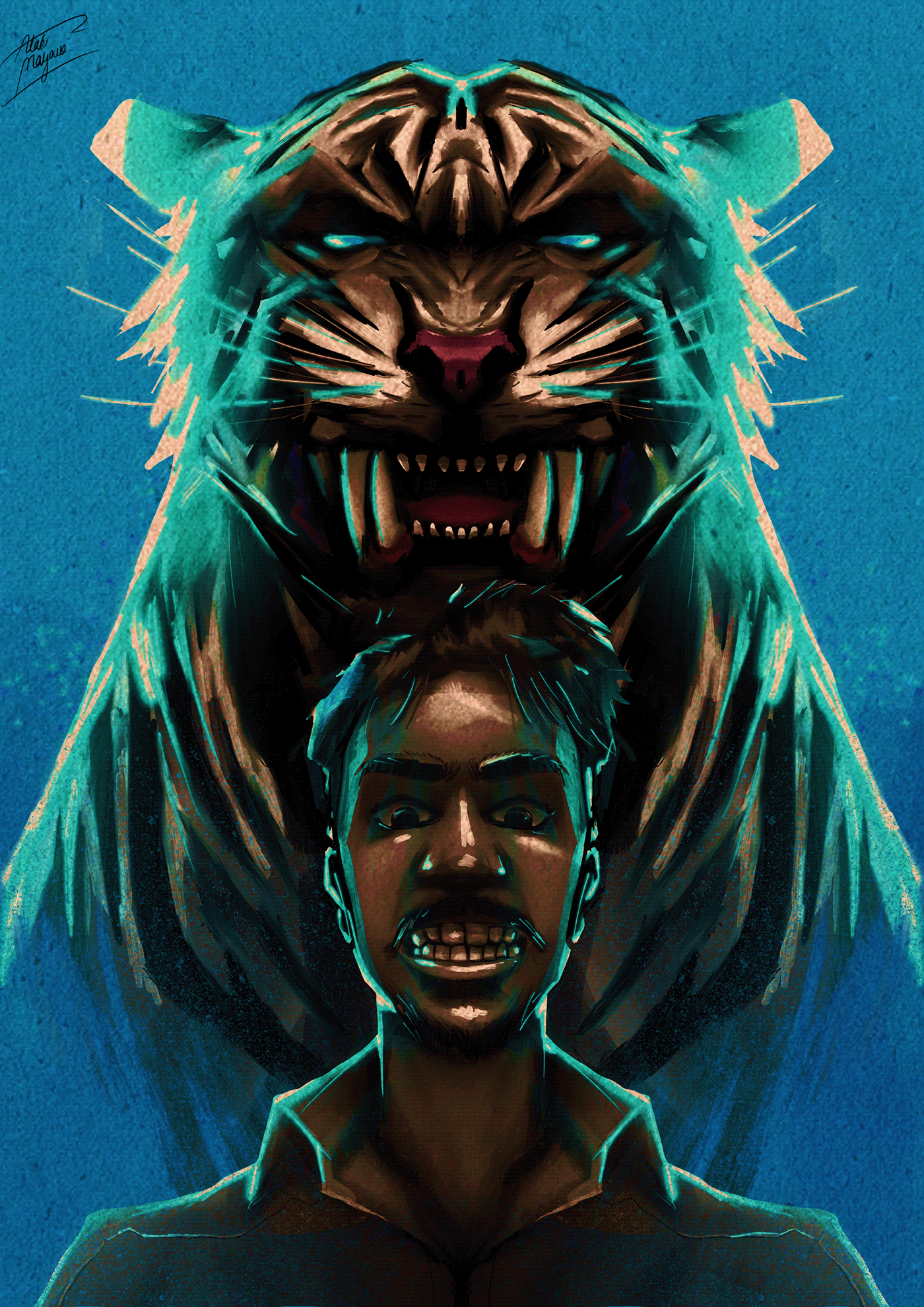 adobe illustrator africa fanart movie poster Netflix nigeria Procreate the white tiger