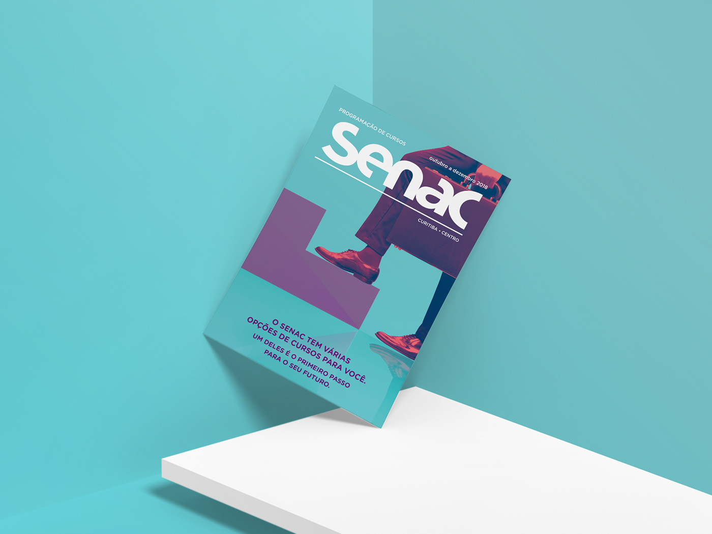 graphic design  design Capa cursos senac paper flyer