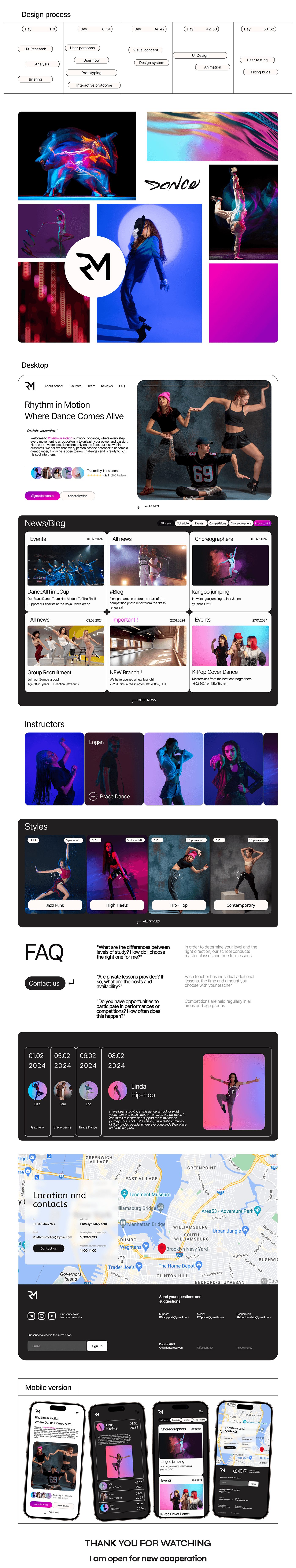 Figma UI/UX ui design user interface Web Design  Website design DANCE   dancestudio dancedesign