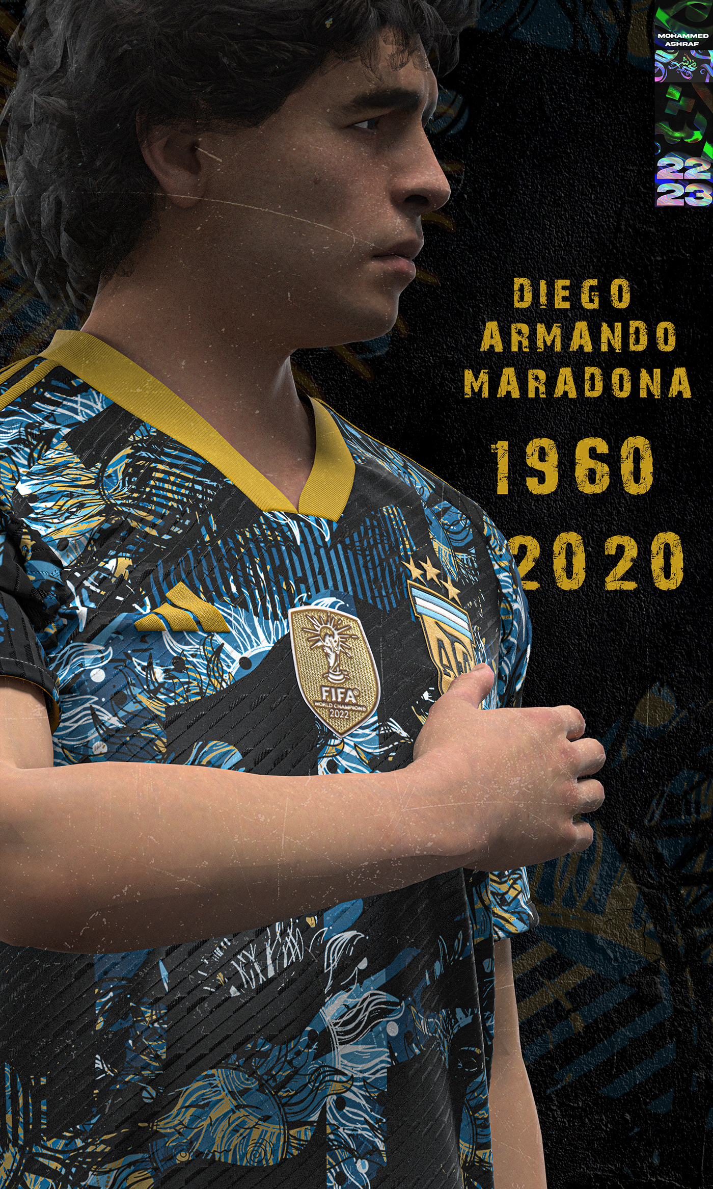 3D 3d modeling concept football jersey kit maradona messi Render Sportswear