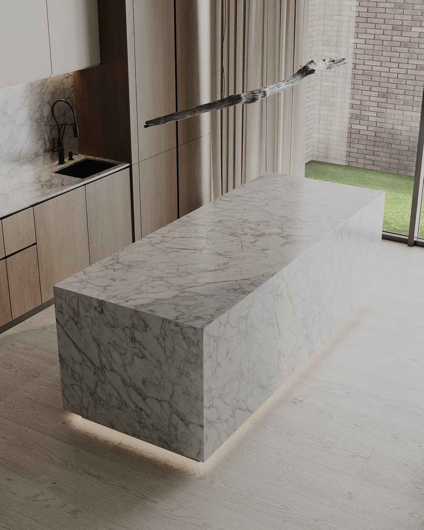 design interior design  Render architecture 3D 3ds max visualization house kitchen design living room