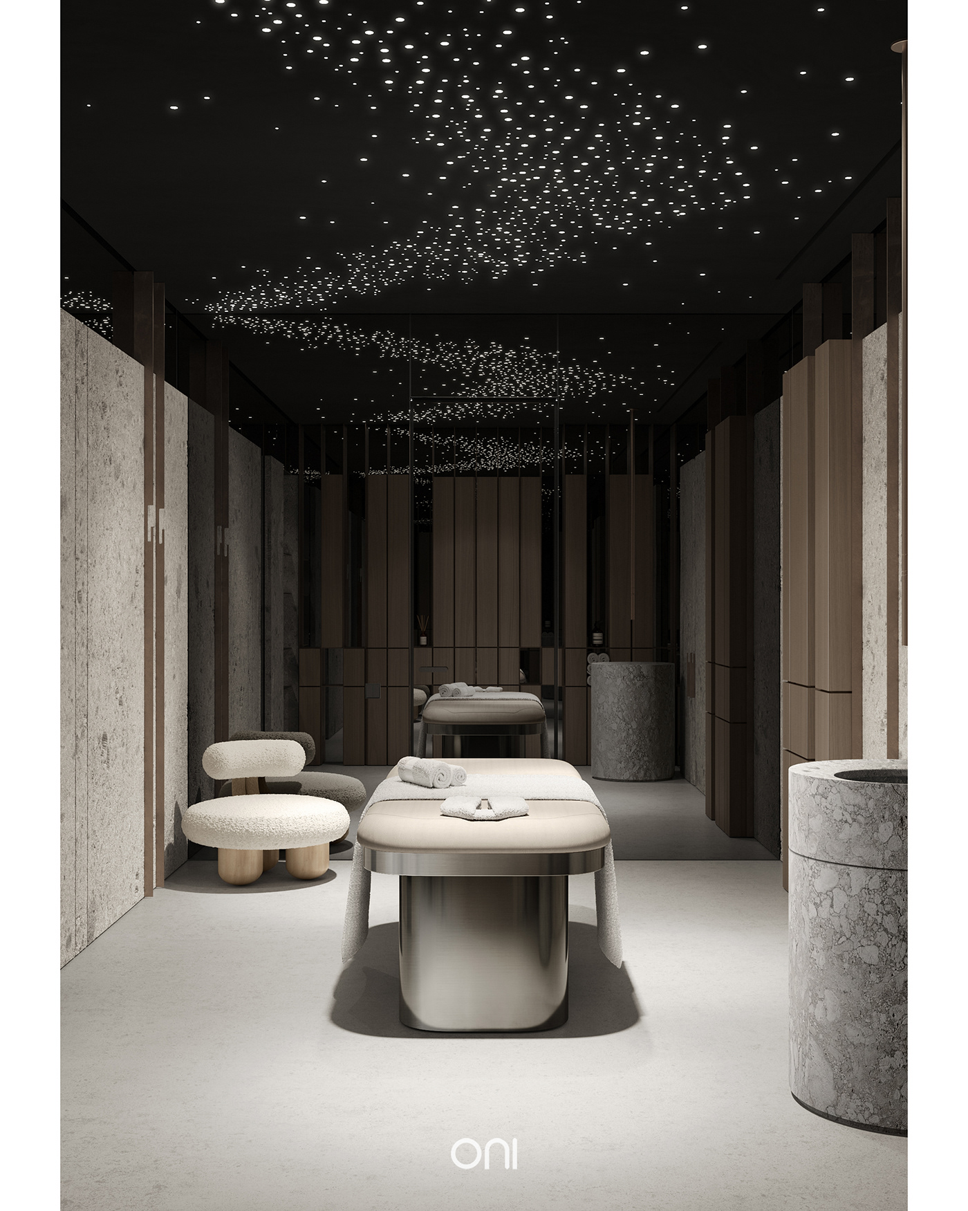 3dsmax architecture cea design design interior massage oni architects Render Spa Terrazzo visualization
