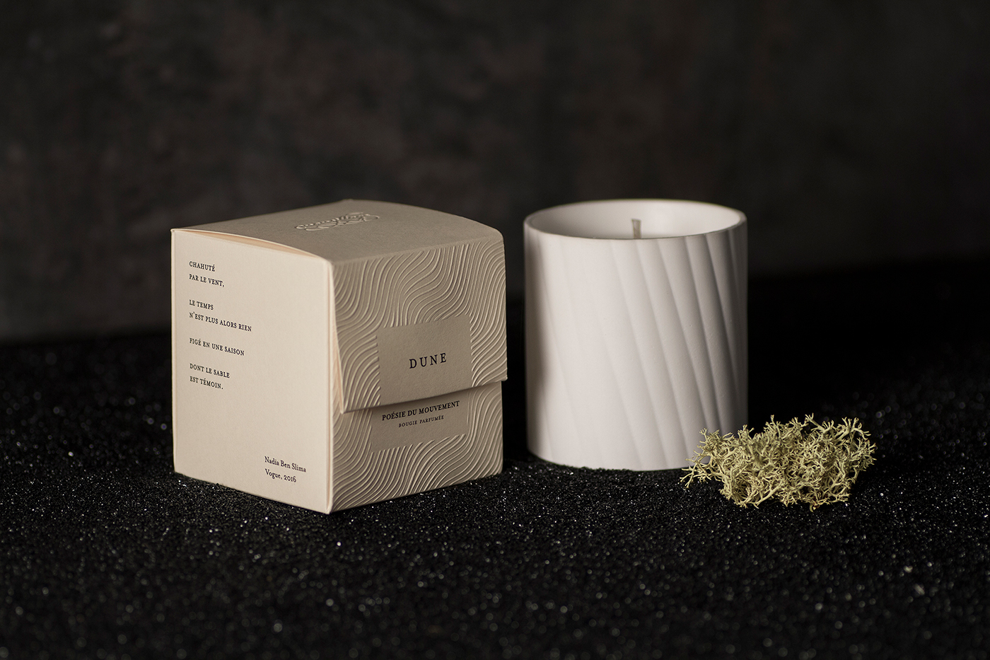 candles Packaging box emboss identity ceramic fire design monsillage series