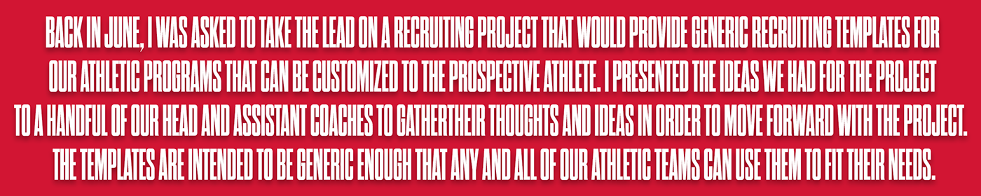 college athletics creative graphic design  Graphic Designer NCAA photoshop Recruiting recruits South Dakota Coyotes