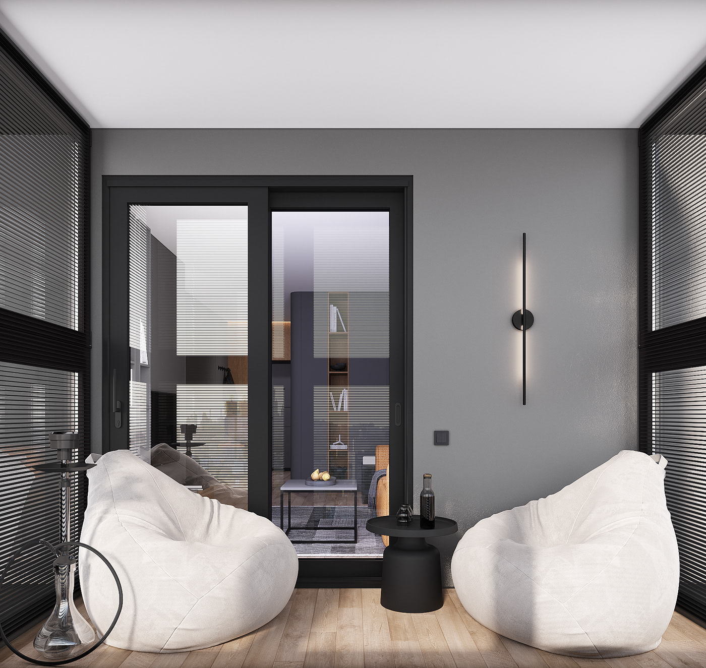 3ds max Render visualization interior design  corona apartment inspiration Minimalism CGart balcony
