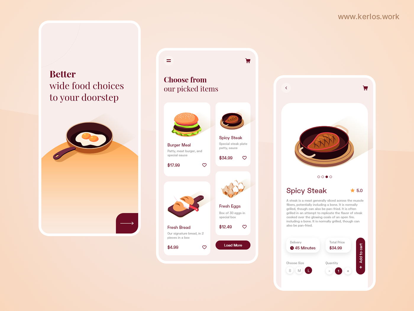 app design food delivery app mobile prototype UI ux