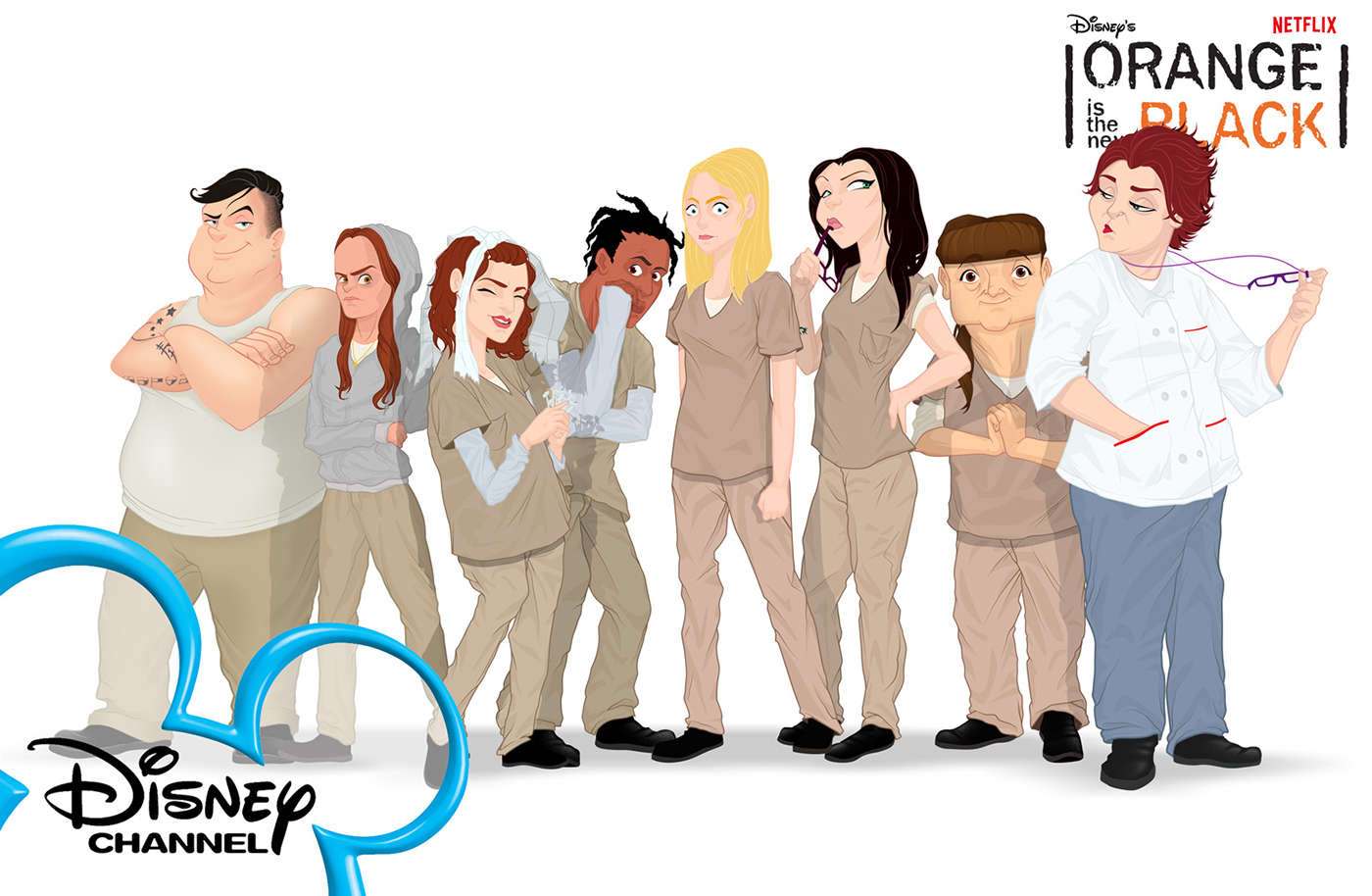 disney cartoon Character design concept Tv serie Netflix comic creative wacom adobe ilustrator photoshop vectors OITNB