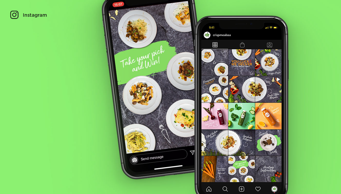 branding  convenience Crisp Meals frozen meals Healthy Meals Identity Design packaging design social media