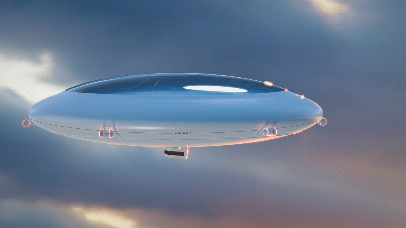 airship concept cosmos fast future industrial design  modeling plane SKY Vizualization