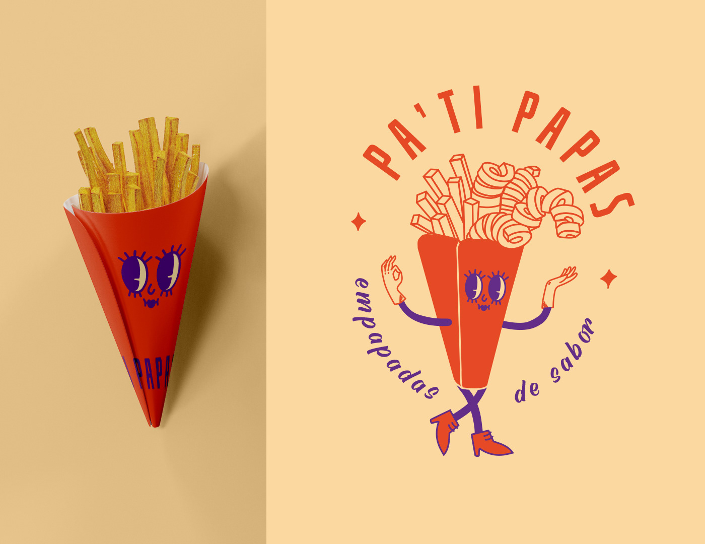 french fries Fast food Branding design visual identity merchandise Logo Design