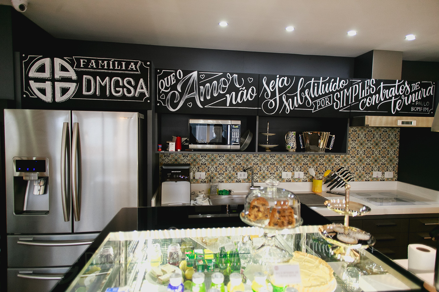 Chalkboard lettering chalk handmade handcrafted panel type GIZ Coffee Interior kitchen
