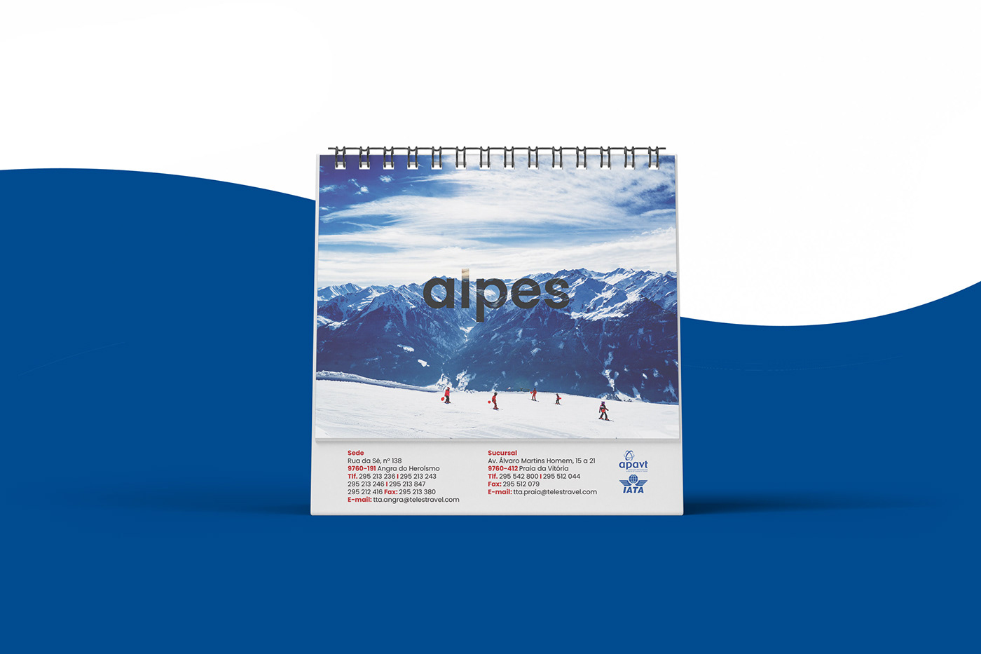 calendario Travel agency calendar blue graphic design clean world publicity