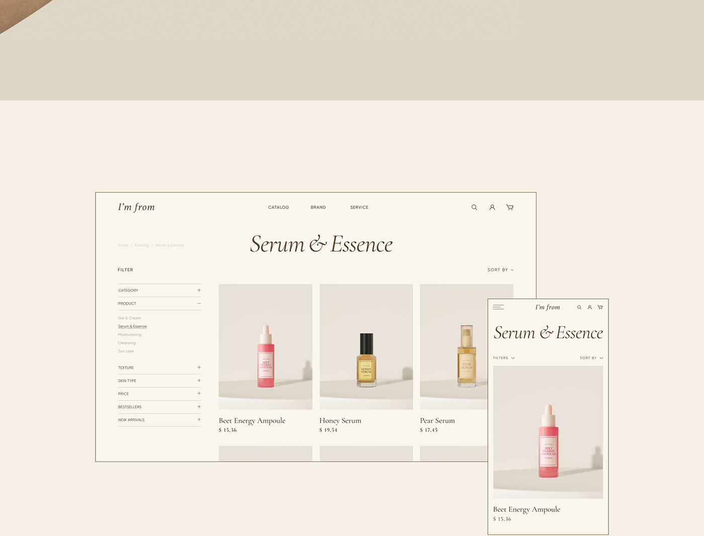 beauty cosmetics Ecommerce online store shop skin skincare UI Web Design  Website