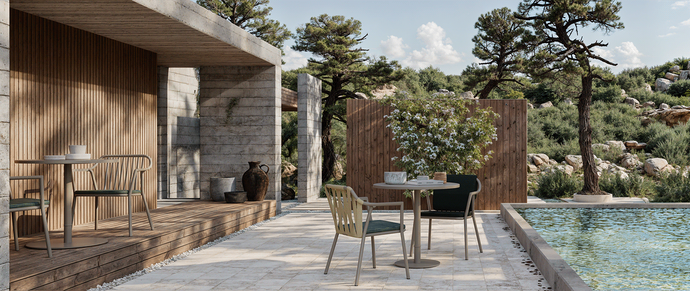 Outdoor Landscape architecture archviz Render 3D corona 3ds max modern visualization