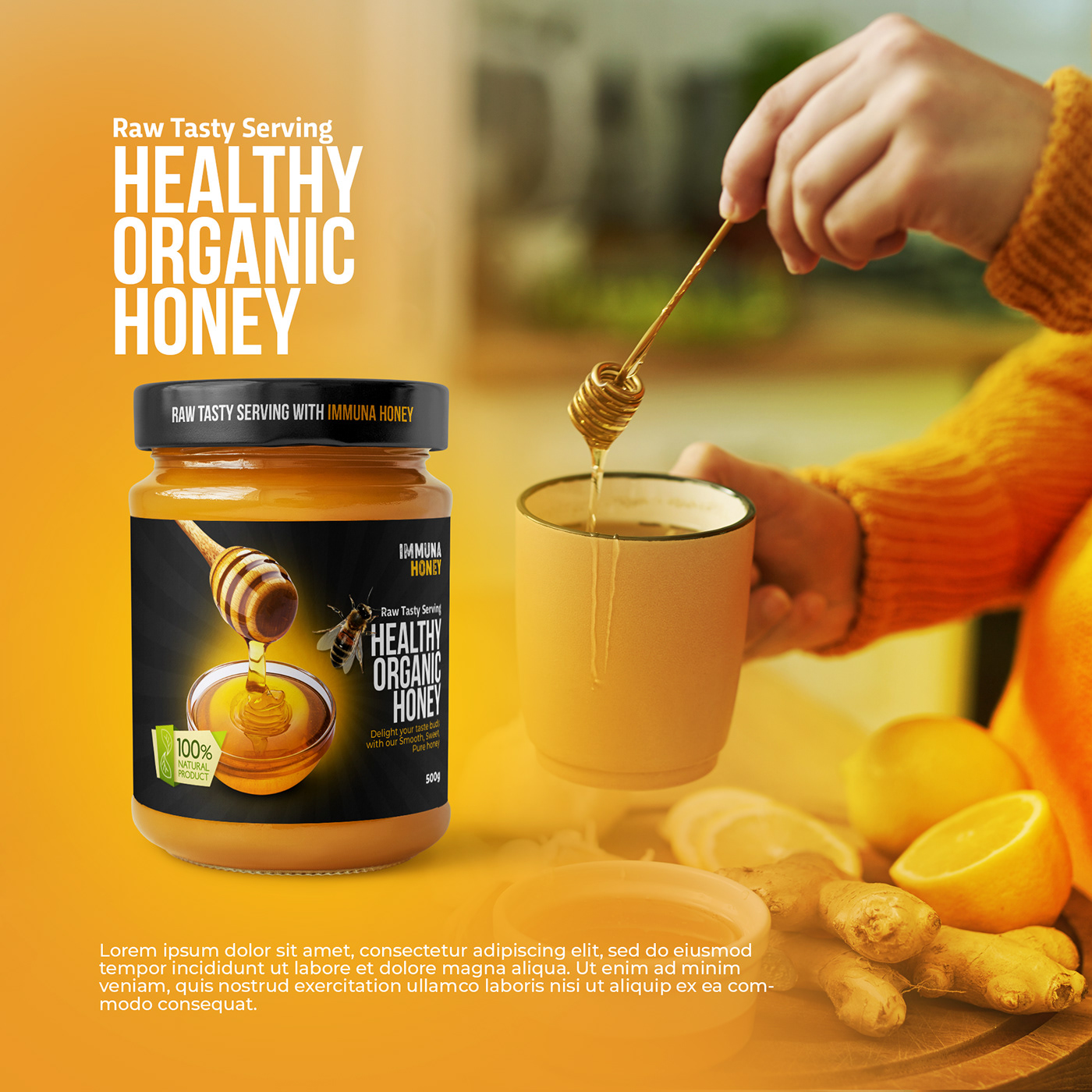 Food  honey Label package packaging design