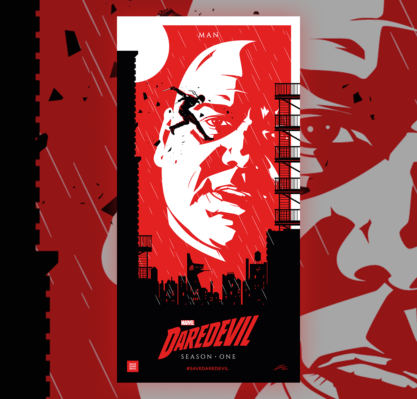 Avengers comics Daredevil kingpin marvel New York punisher red skull Triptych