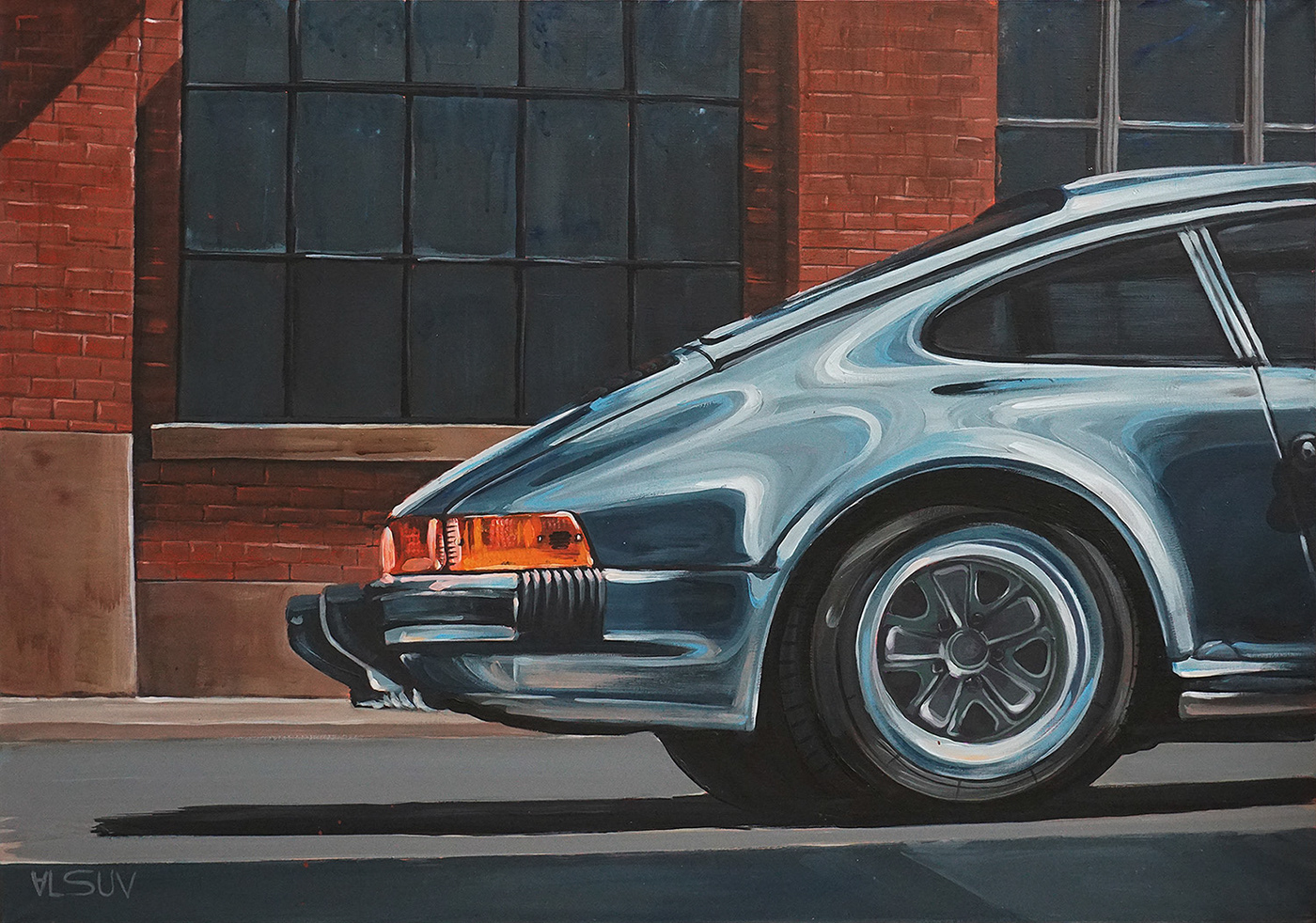 acryllic art automotive   canvas painting   Porsche 911 Vehicle