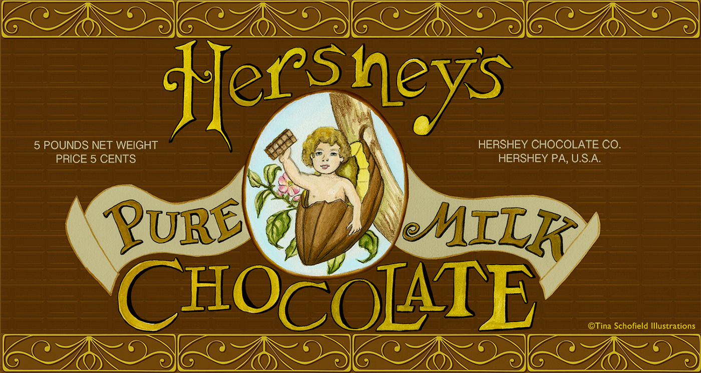 chocolate hershey's candy labels food labels vintage illustrations vintage labels