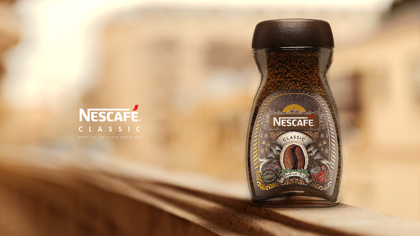 nescafe package Coffee Lable vintage handmade Classic FP7 drink MORNING