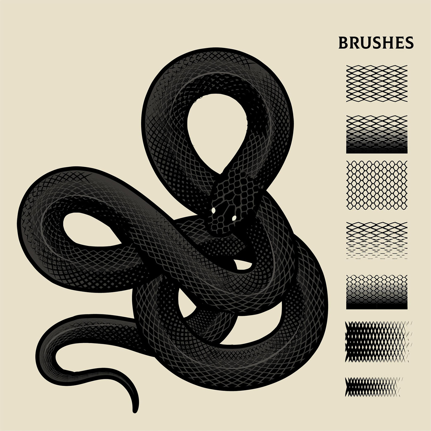 brush design skin snake texture aesthetic dark music vinyl Vinyl Cover