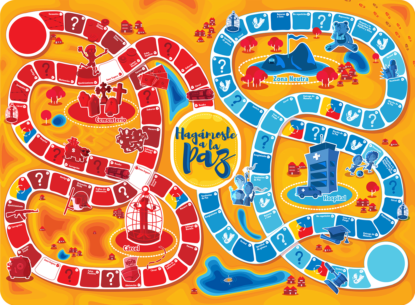 board game juego de mesa paz colombia colores primarios color print juego