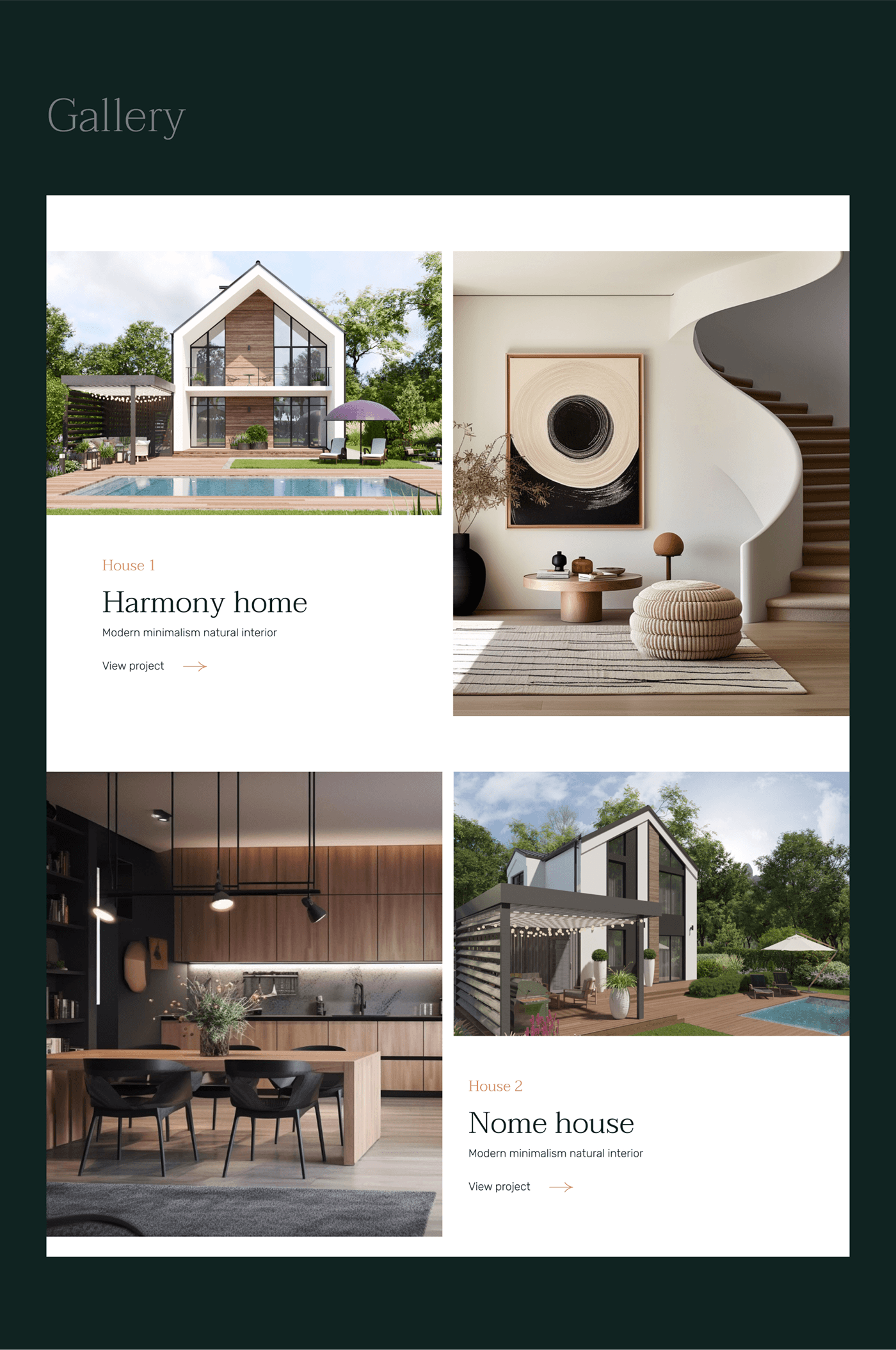 Web Design  real estate landing page Website Figma house Cottage Villa Interior Minimalism
