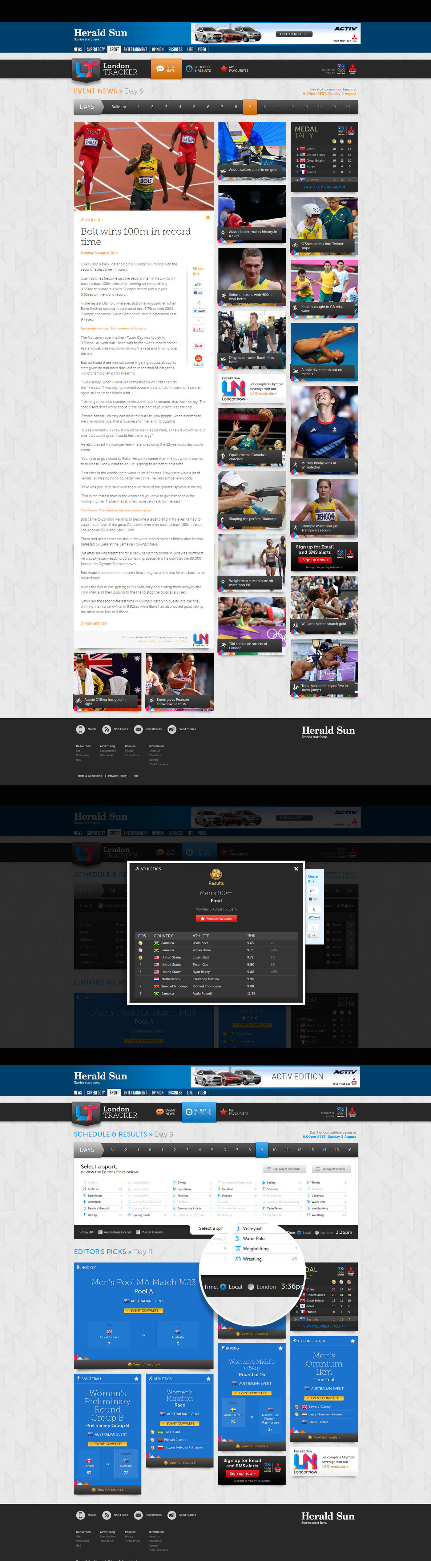 Olympics  London 2012   news  Responsive Design  desktop application Tablet Application  Mobile Application app design