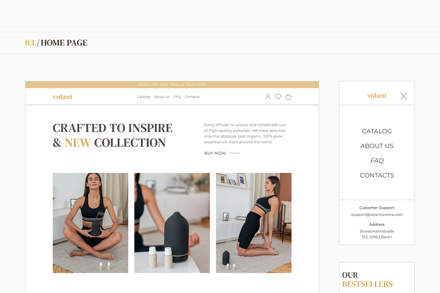 UI/UX Ecommerce Aromatherapy natural diffuser Website Figma designer Website Concept