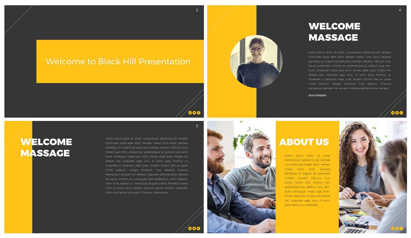 Powerpoint presentation template free powerpoint 2018 Trend black hill colors Free Template design minimal
