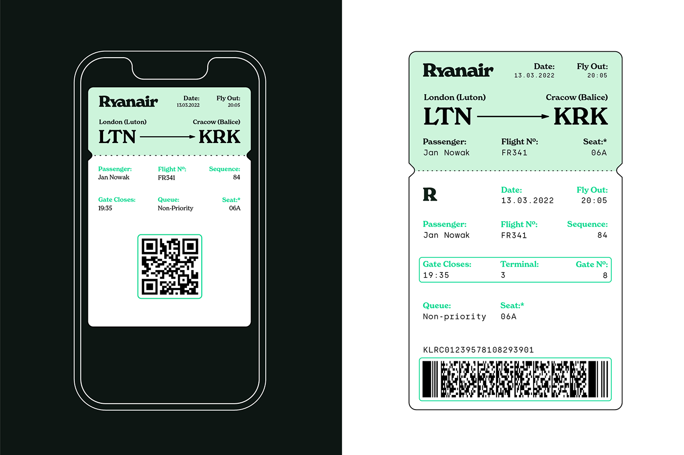 airline Logo Design Ryanair UI visual identity