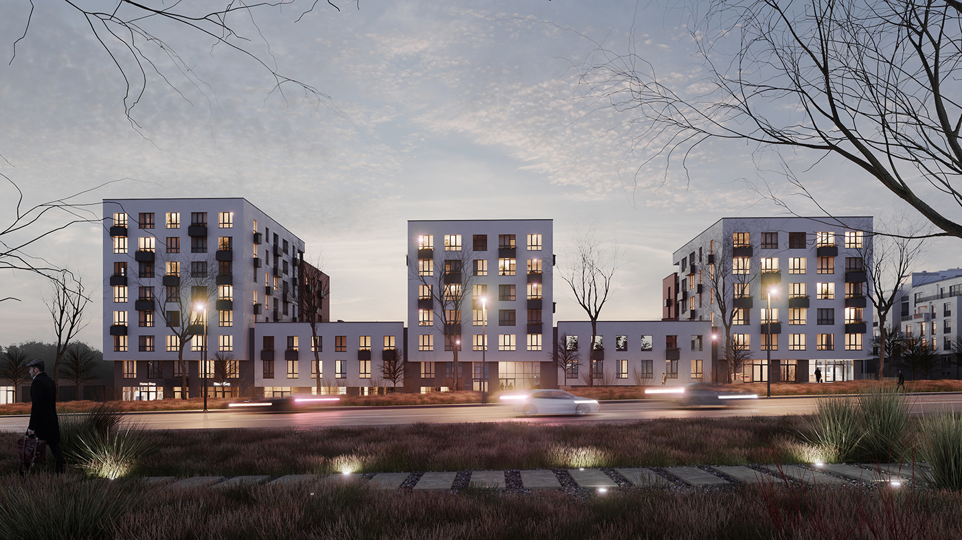 architecture Landscape Design housing Urban apartment residential visualization life Street