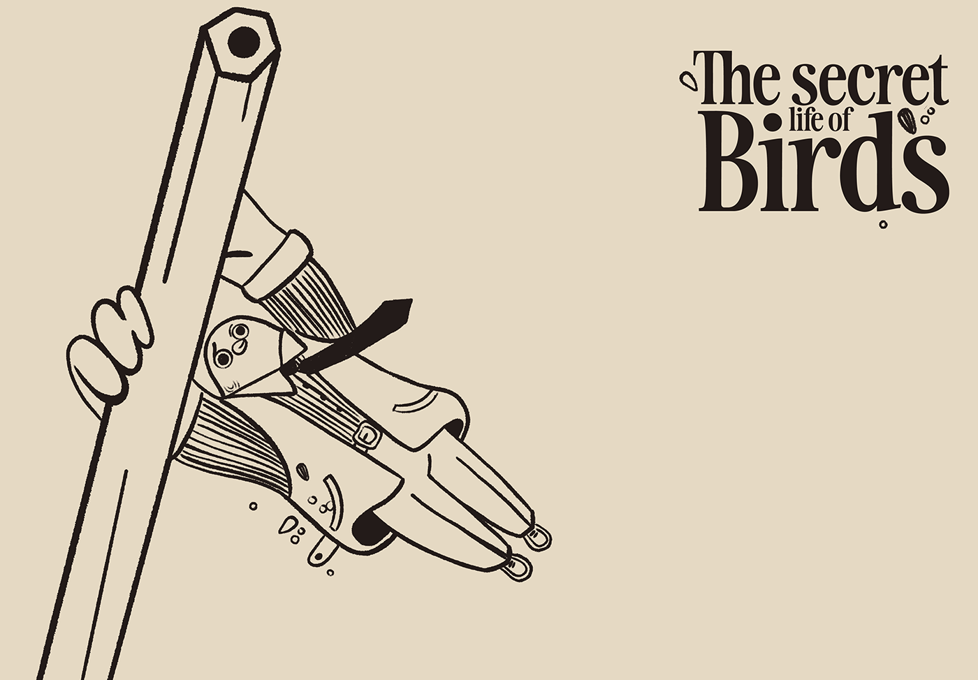 ILLUSTRATION  Character design  birds editorial magazine print comic sketch Procreate black and white