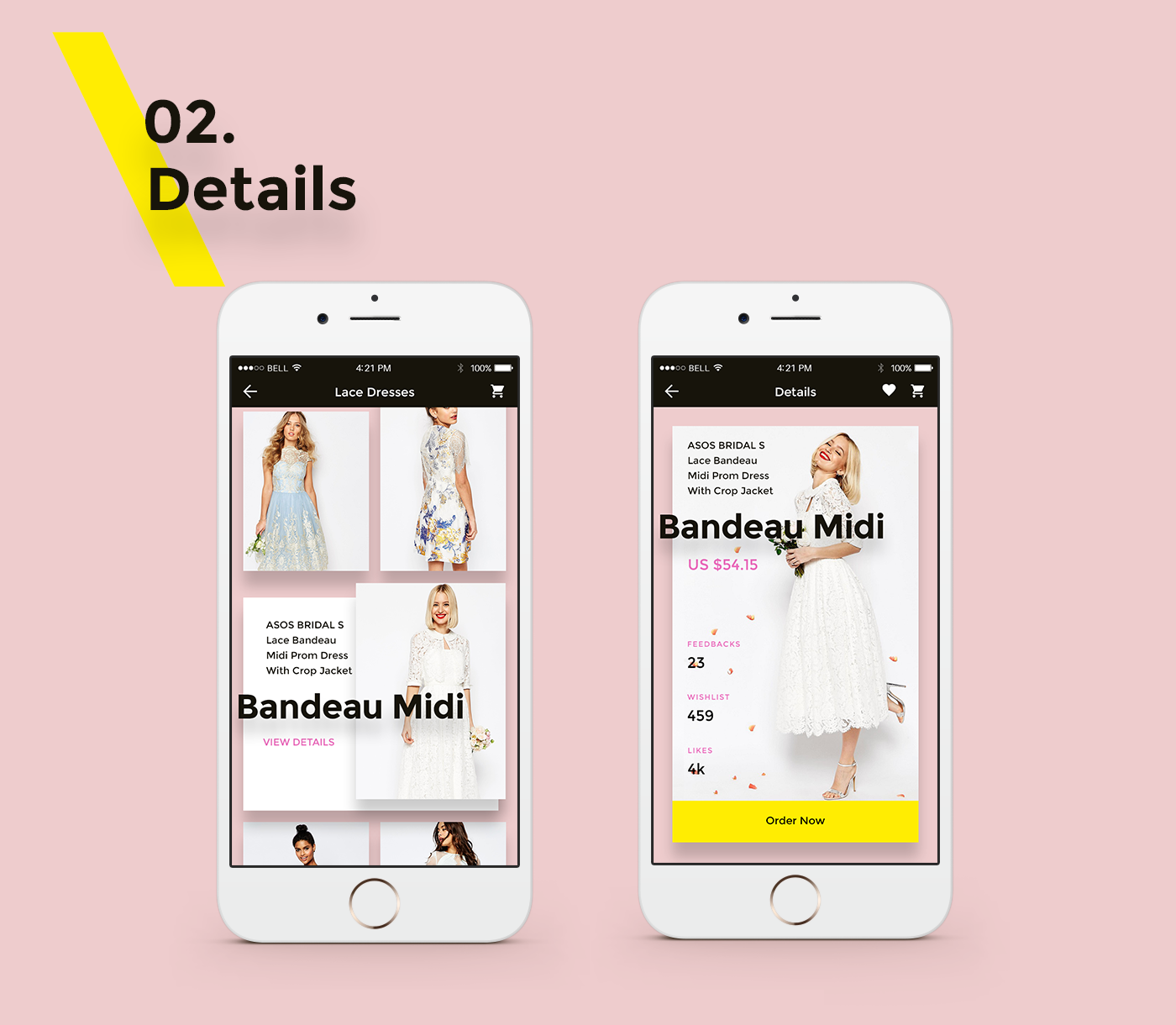 app dress Shopping Rent e-commerce ios android Minimalism pink