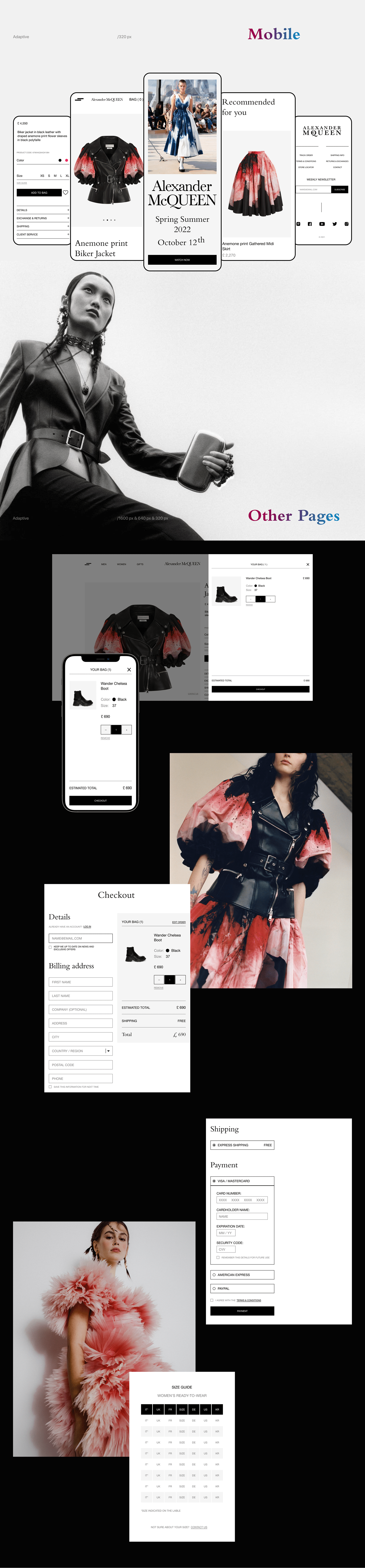 alexandermcqueen e-commerce Fashion  Figma online store uxui Web Design 