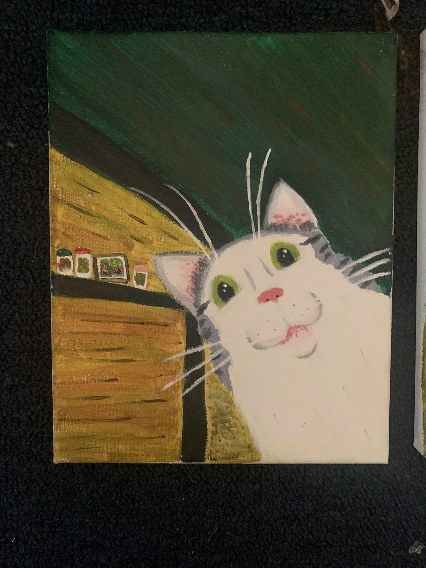 abstract cats goofy painting  
